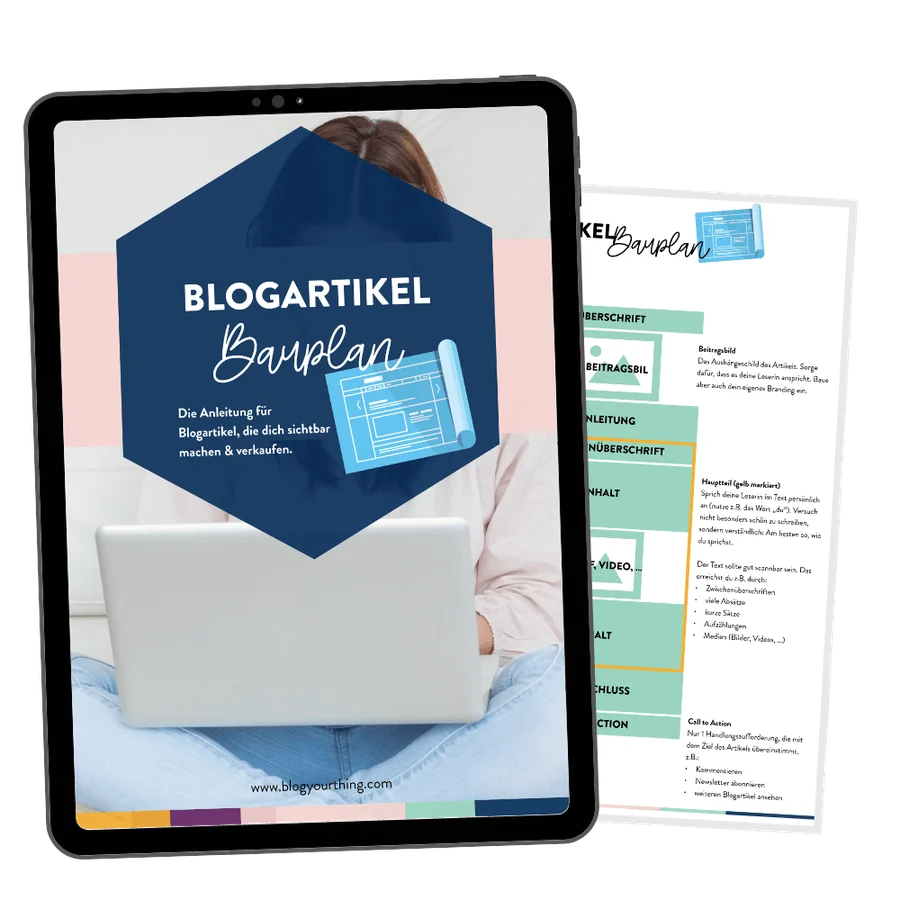 Blogartikel Bauplan auf Tablet und als Arbeitsblatt